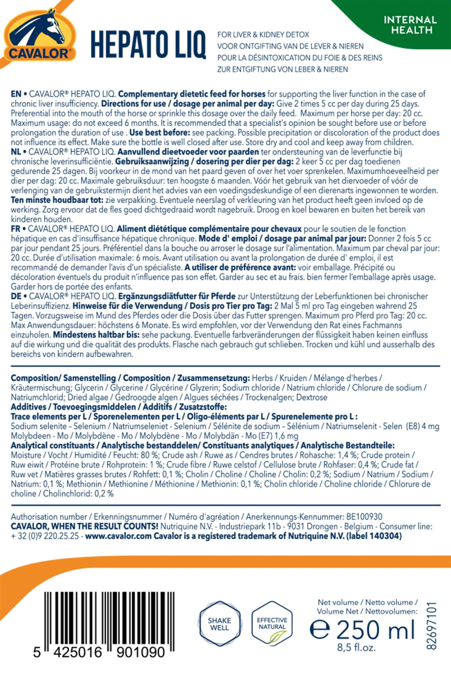 Cavalor Hepato Liq, 250 Ml 2 Cavalor Hepato Liq, 250 Ml – Bild 2